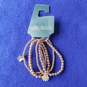 Wild Fable Gold Tone Beaded Stack Bracelet Set